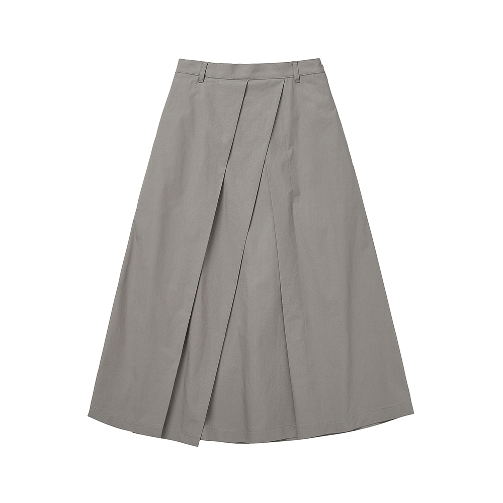 Unbalanced Pleated Skirt - Gray