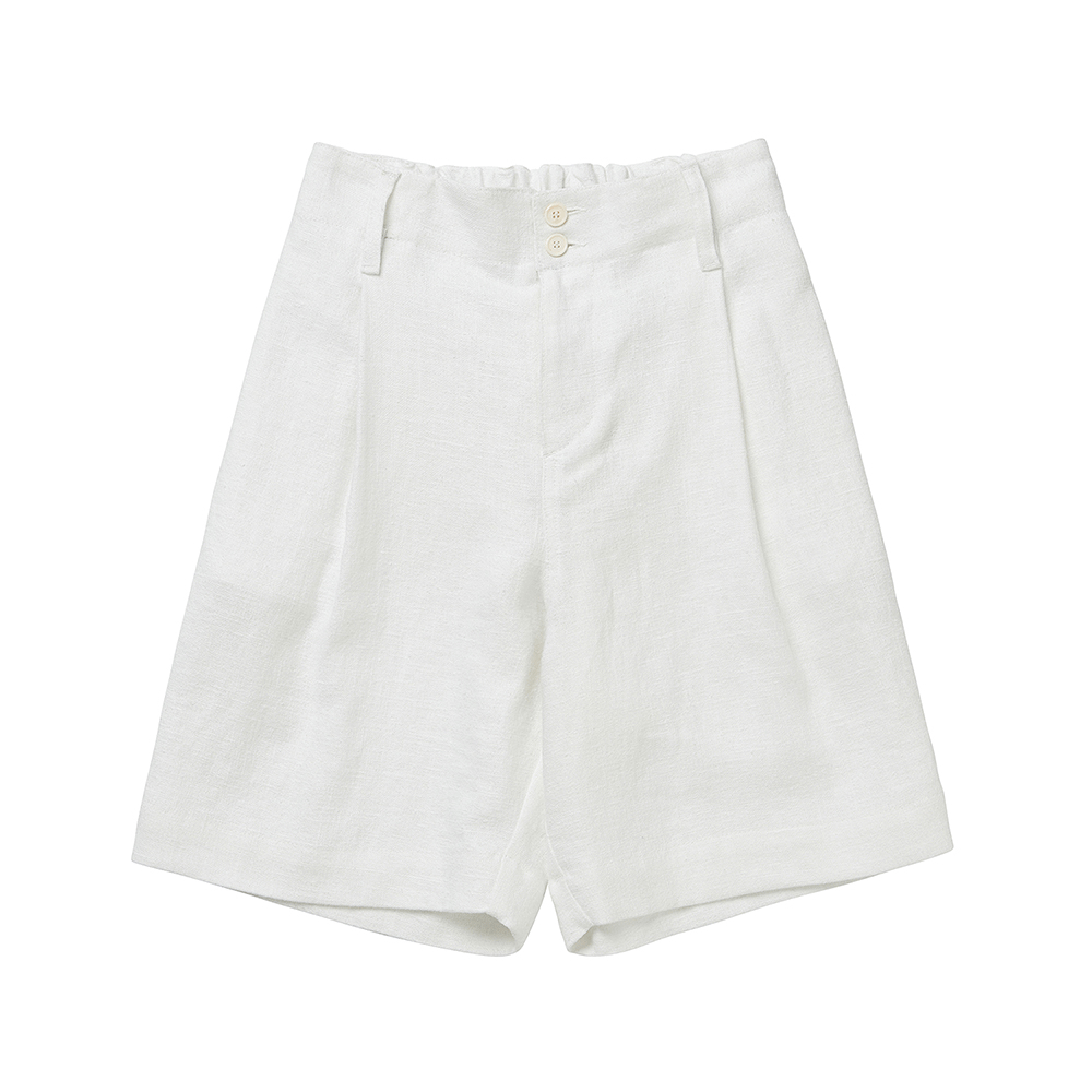 Linen Half Pants - White