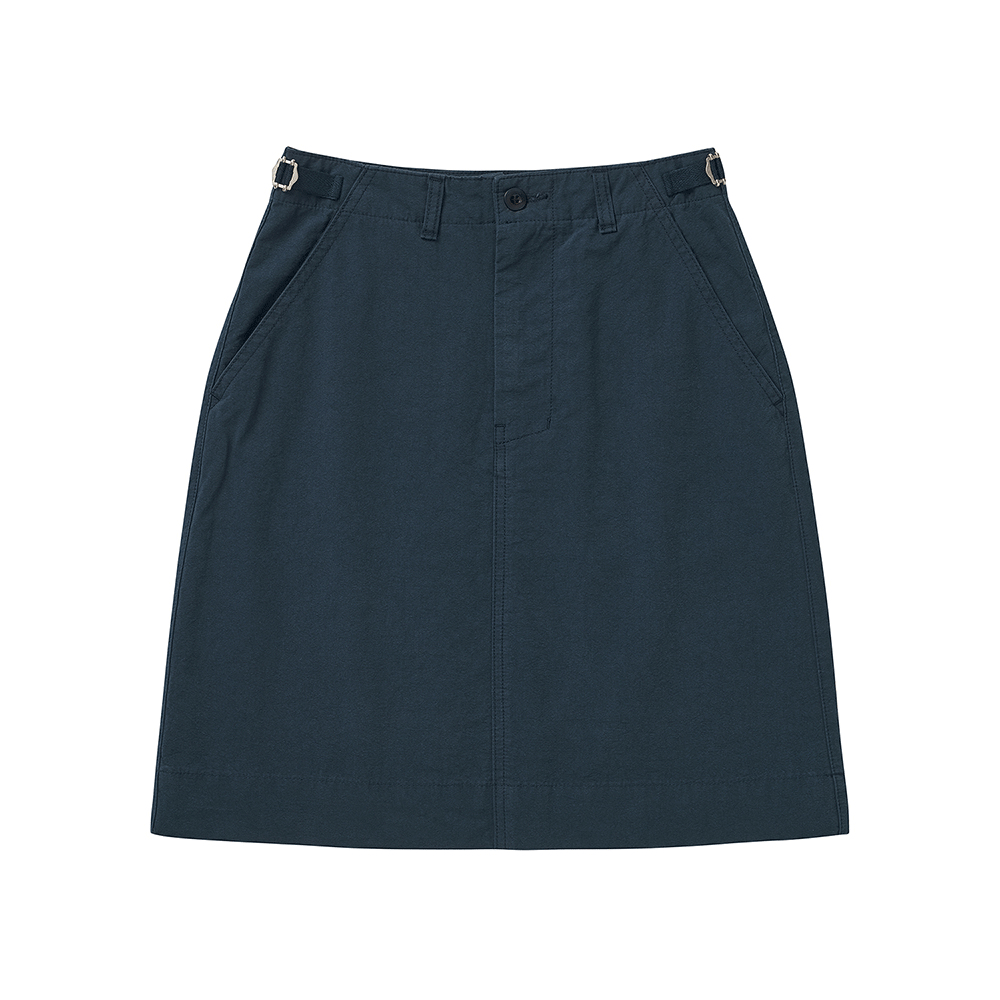 Midi Side Belt Skirt - Navy