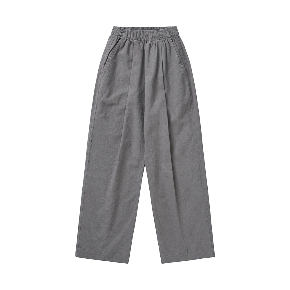 Linen Banding Pants - Gray