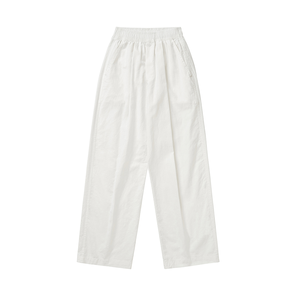 Linen Banding Pants - White